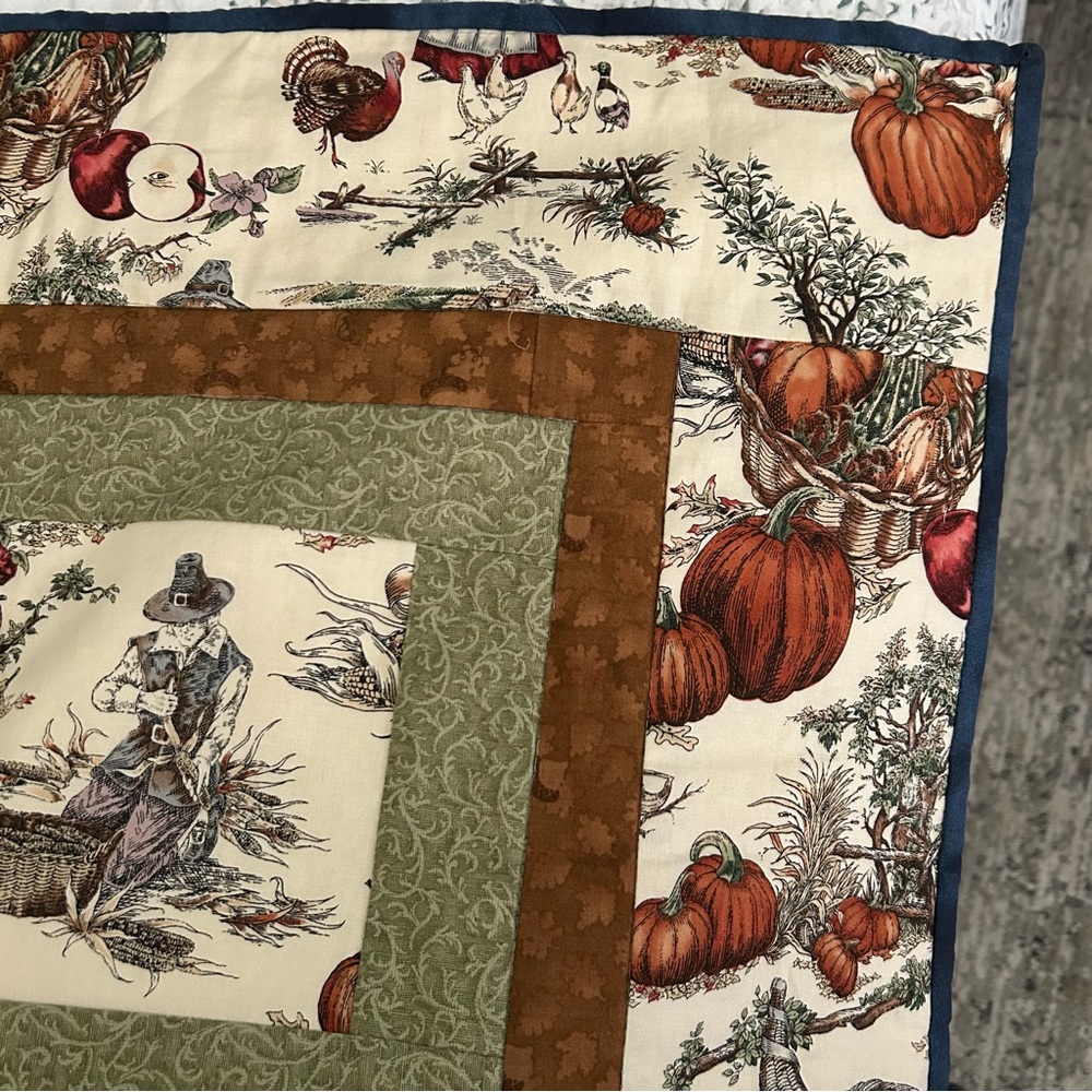 Autumn Harvest Quilt with Black and Brown Accents - Picture 2 of 5